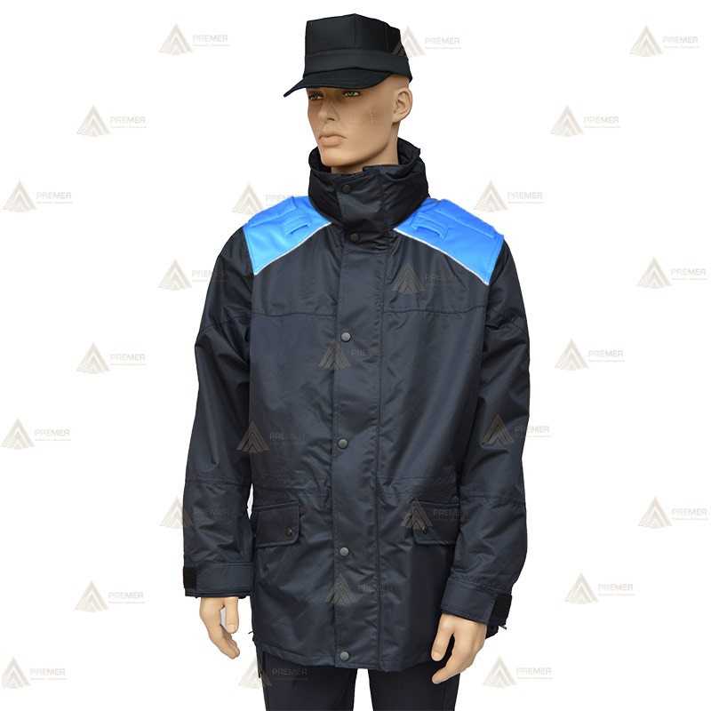 Parka azul marino y azul tropical con forro desmontable y membrana PTFE para Policía Local