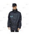 Parka azul marino con damero azul, forro desmontable y membrana impermeable PTFE para Policía Local