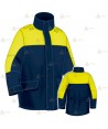 Parka azul marino y amarillo flúor con forro desmontable y membrana impermeable PTFE para Policía Local