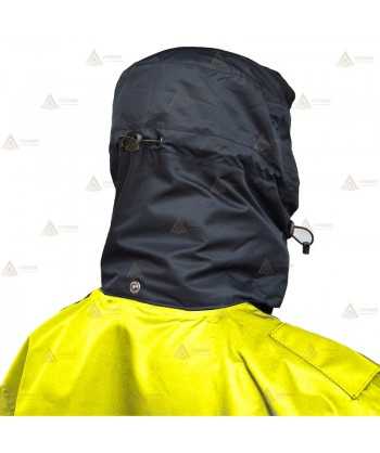Parka azul marino y amarillo flúor con cinta reflectante, forro desmontable y membrana impermeable PTFE para Policía Local