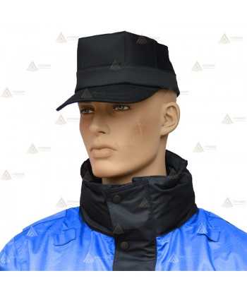 Parka azul marino y azul tropical con damero reflectante color plata, forro desmontable y membrana PTFE para Policía Local