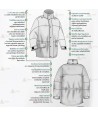 Parka azul marino y amarillo flúor con forro desmontable y membrana impermeable PTFE para Policía Local
