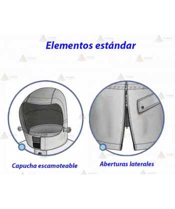 Parka azul marino y amarillo flúor con forro desmontable y membrana impermeable PTFE para Policía Local