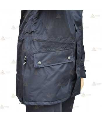 Parka azul marino y amarillo flúor con forro desmontable y membrana impermeable PTFE para Policía Local