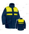Parka azul marino y amarillo flúor con forro desmontable y membrana impermeable PTFE para Policía Local