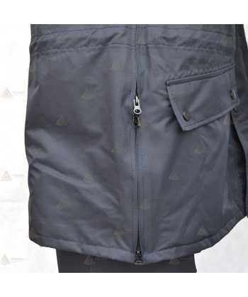Parka azul marino y amarillo flúor con damero reflectante, forro desmontable y membrana impermeable PTFE para Policía Local