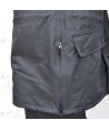 Parka azul marino y amarillo flúor con damero reflectante, forro desmontable y membrana impermeable PTFE para Policía Local