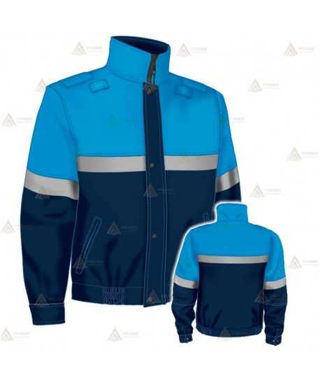 Cazadora softshell bicolor con membrana PTFE y cinta reflectante para motoristas de Policía Local