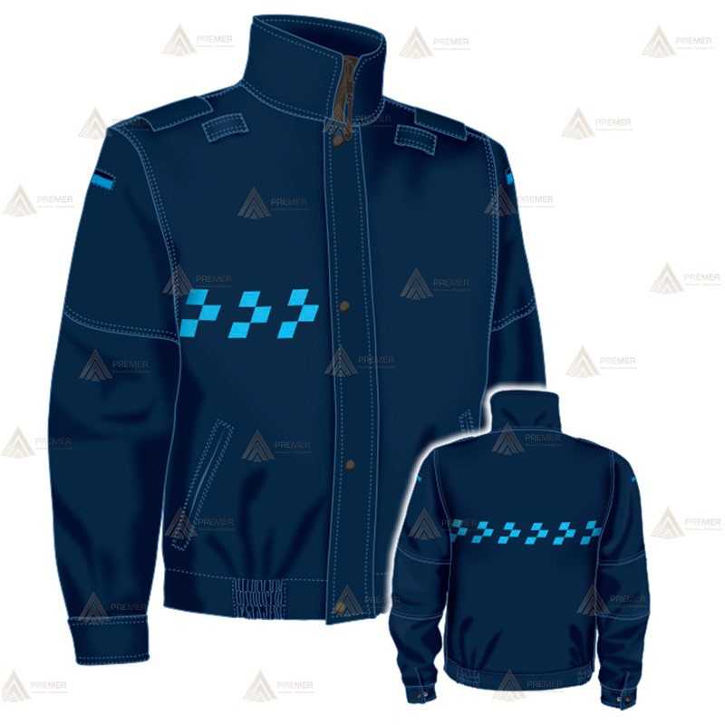 Cazadora softshell  para motoristas color azul marino orión con damero azul y membrana PTFE para Policía Local