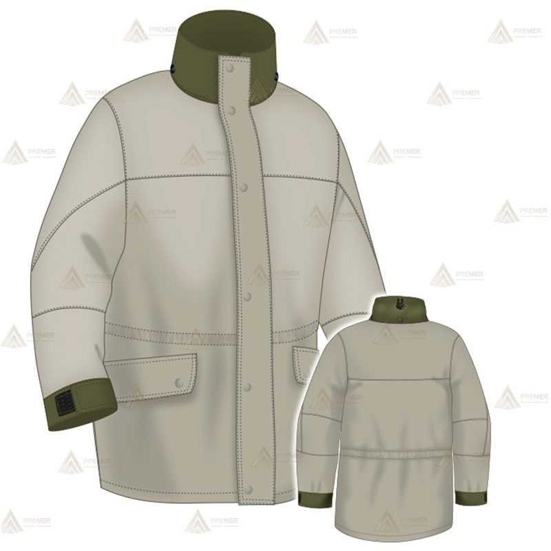 Parka color arena y verde militar con forro desmontable y membrana PTFE para Agentes Forestales