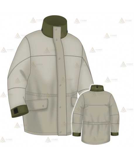 Parka color arena y verde militar con forro desmontable y membrana PTFE para Agentes Forestales
