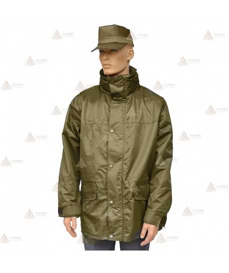 Parka color verde militar con forro desmontable y membrana PTFE para Agentes Forestales