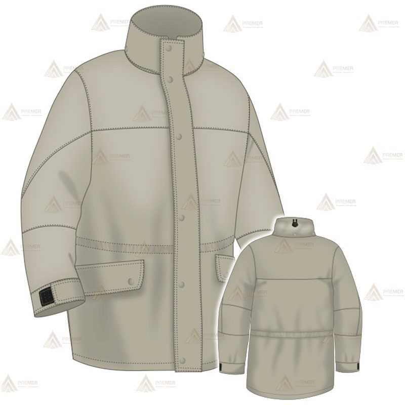 Parka color arena con forro desmontable y membrana PTFE para Agentes Forestales