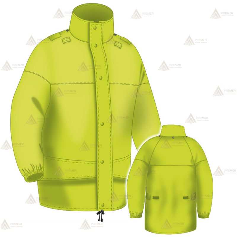Chaqueta color amarillo flúor impermeable y transpirable con membrana PTFE para Policía Local