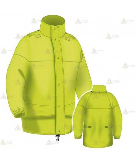 Chaqueta color amarillo flúor impermeable y transpirable con membrana PTFE para Policía Local