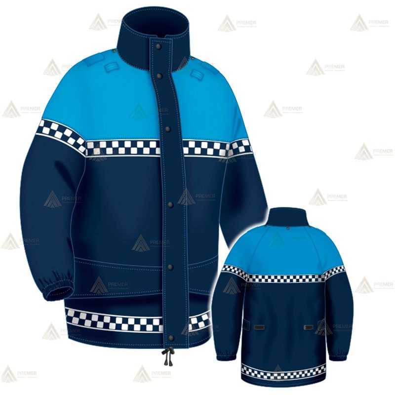 Chaqueta impermeable y transpirable con dameros reflectantes y membrana PTFE para Policía Local