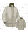 Chaqueta impermeable y transpirable de color Arena y verde militar con membrana PTFE para Agentes Rurales