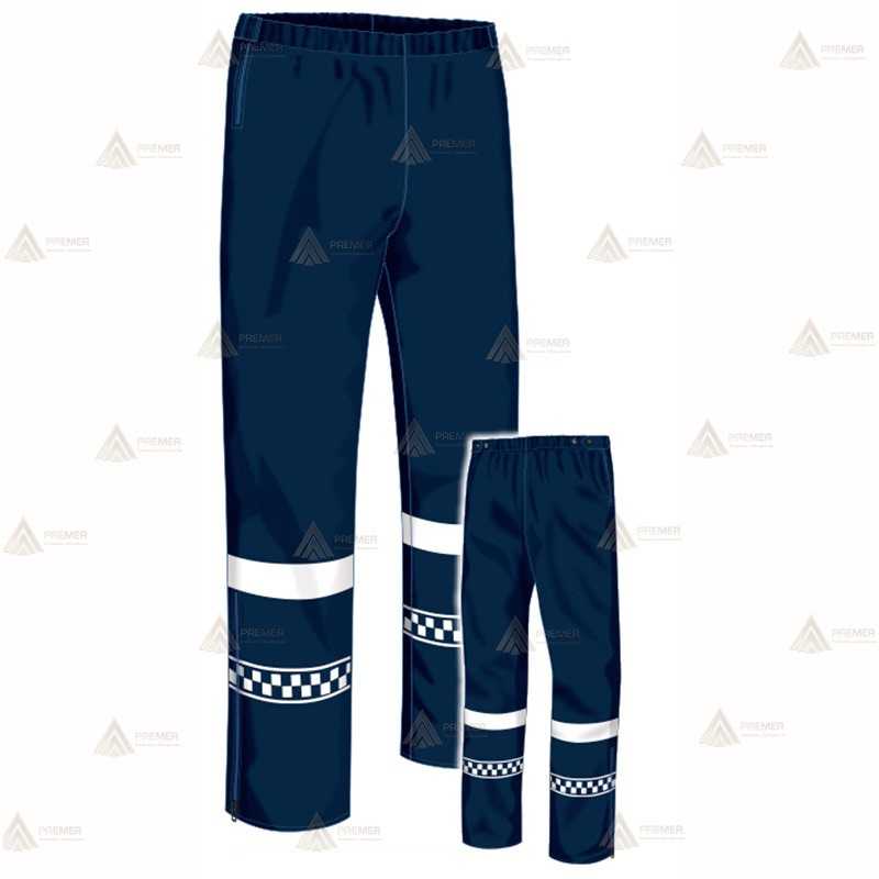Pantalón impermeable y transpirable con  cintas reflectantes y dameros con membrana PTFE para Policía Local