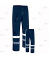 Pantalón impermeable y transpirable con  cintas reflectantes y dameros con membrana PTFE para Policía Local