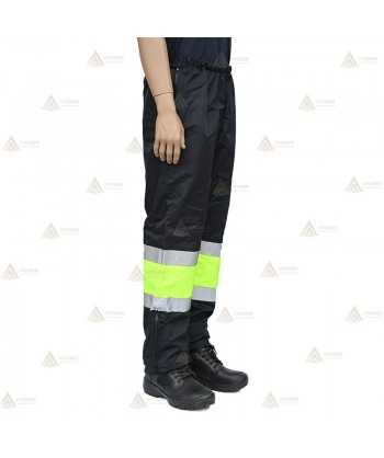 Pantalón bicolor impermeable y transpirable con cintas reflectante  y membrana PTFE para Policía Local