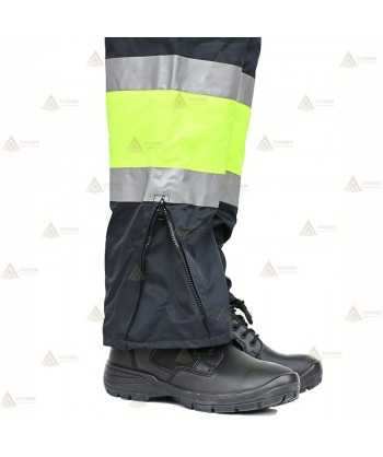 Pantalón bicolor impermeable y transpirable con cintas reflectante  y membrana PTFE para Policía Local