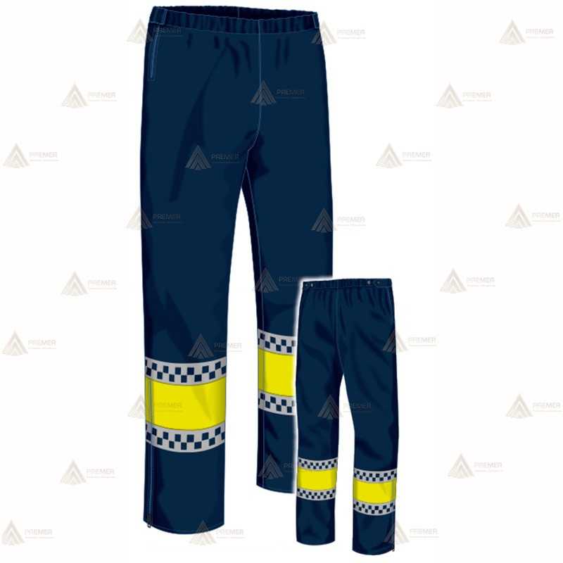 Pantalón bicolor impermeable y transpirable con cintas tipo damero reflectantes  y membrana PTFE para Policía Local