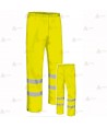 Pantalón impermeable amarillo flúor con cintas reflectantes muy económico para Policía Local