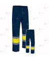 Pantalón impermeable bicolor marino/amarillo flúor con dameros reflectantes para Policía Local