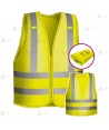 Chaleco alta visibilidad en amarillo flúor con forro para Policías Locales