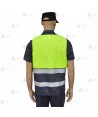 Chaleco alta visibilidad en amarillo flúor y marino con cintas reflectantes para Policías Locales