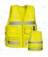 Chaleco paramédico amarillo flúor con cintas reflectantes