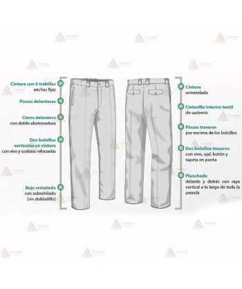 Pantalón para traje de gala de uniformidad de Policía, Bomberos, Protección Civil y Bandas de música