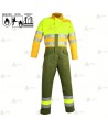 Buzo ignífugo de alta visibilidad con refuerzos para bomberos forestales
