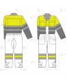 Buzo ignífugo de alta visibilidad con refuerzos para bomberos forestales