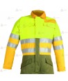 Buzo ignífugo de alta visibilidad con refuerzos para bomberos forestales