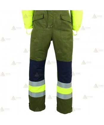 Buzo ignífugo de alta visibilidad con refuerzos para bomberos forestales