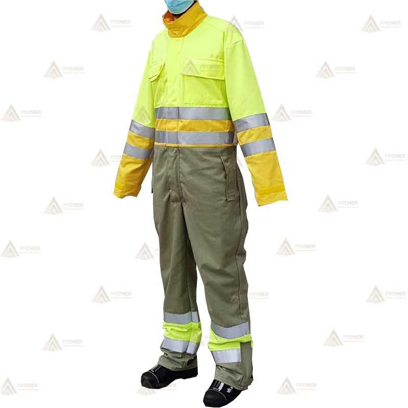 Buzo ignífugo de alta visibilidad con forro para bomberos forestales