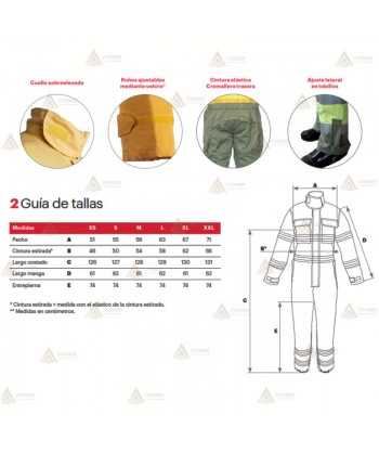 Buzo ignífugo de alta visibilidad con forro para bomberos forestales