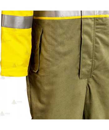 Buzo ignífugo de alta visibilidad con forro para bomberos forestales