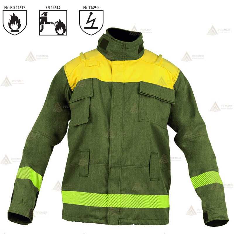 Camisa ignífuga gruesa para bomberos forestales