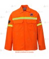 Chaqueta ignífuga ligera con cintas reflectantes para bomberos forestales