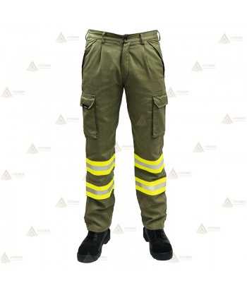Pantalón ignífugo de una capa más forro para bomberos forestales
