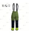 Peto ignífugo con refuerzos y cintas reflectantes para bomberos forestales
