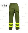 Pantalones ignífugos con cintas reflectantes para bomberos forestales