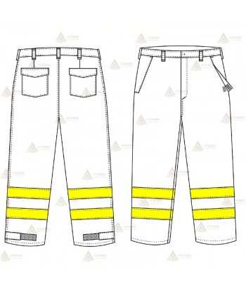 Pantalones ignífugos con cintas reflectantes para bomberos forestales