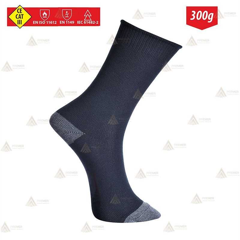 Calcetines ignífugos antiestáticos y anti arco en tejido modacrílico