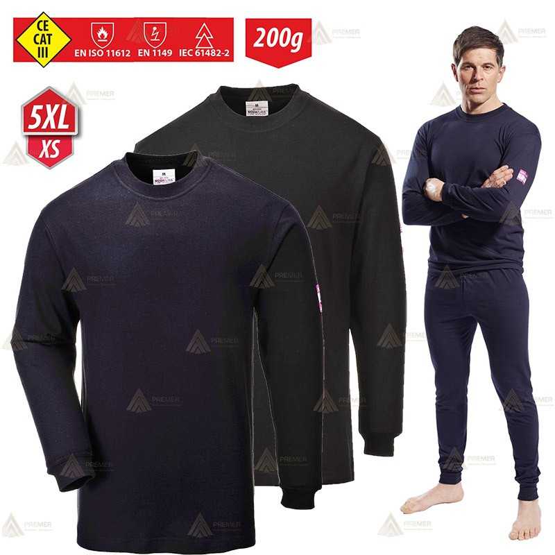 Camiseta térmica interior ignífuga, antiestática, anti arco