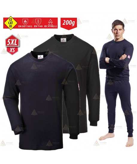 Camiseta térmica interior ignífuga, antiestática, anti arco