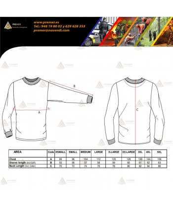 Camiseta térmica interior ignífuga, antiestática, anti arco