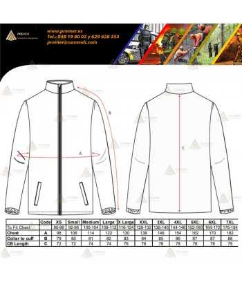 Chaqueta polar ignífuga, antiestática y anti arco en tejido modacrílico para parque de bomberos